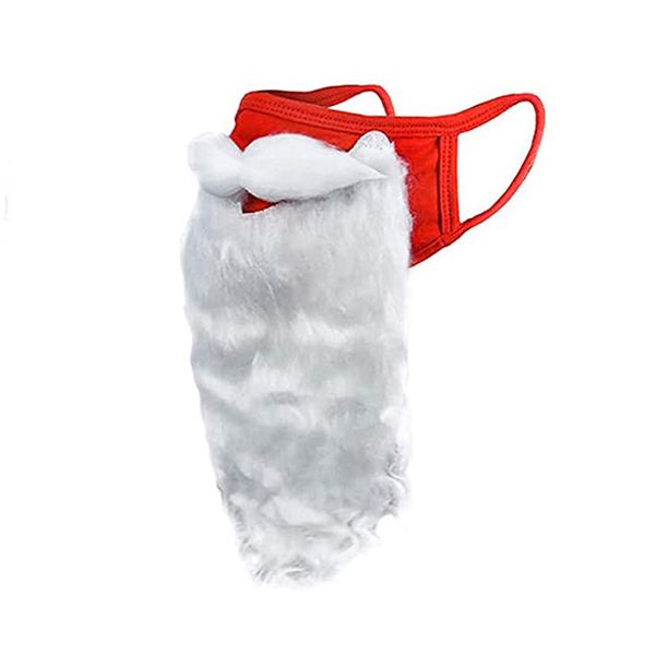 

custom logo santa claus beard mask halloween funny dress white christmas dust proof cotton mask