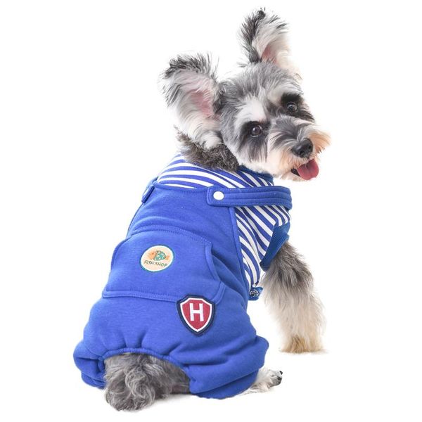 

dog apparel stripe cute fish jumpsuit design pink blue plush winter warm cotton s xxl four legs overalls pet bluza dla psa goods