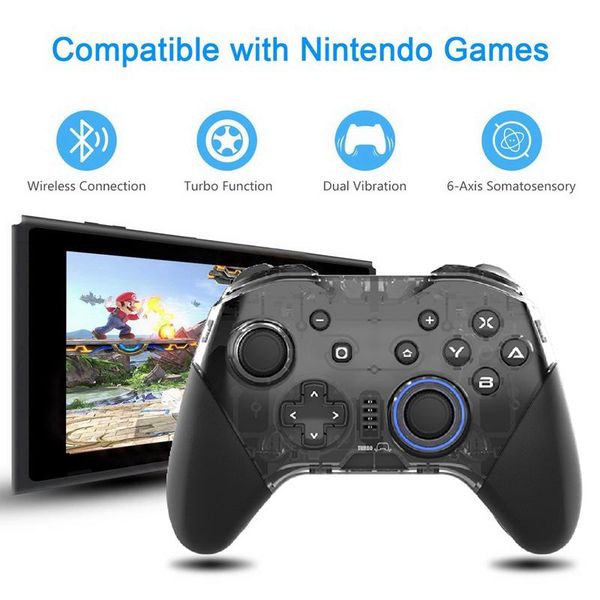 

bluetooth ns pro controller wireless joystick with nfc turbo vibration macro-programming for switch pc game controllers & joysticks