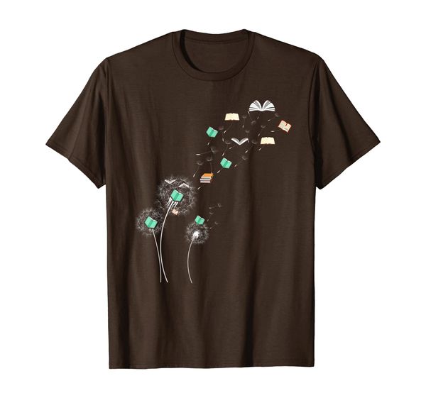 

Dandelion Books Flower Fly Reading Fan Gift Book Lover T-Shirt, Mainly pictures