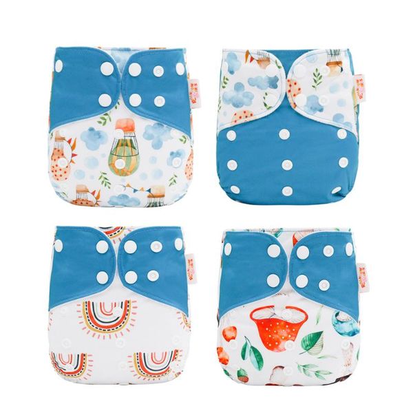 

cloth diapers rainbow&iris adjustable waterproof baby reusable diaper fit 3-15 kg 4pcs/pack
