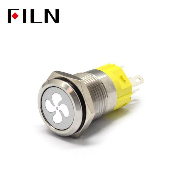 

smart home control 16mm 12v led stainless steel metal push button switch dashboard fan symbol momentary latching on off car racing