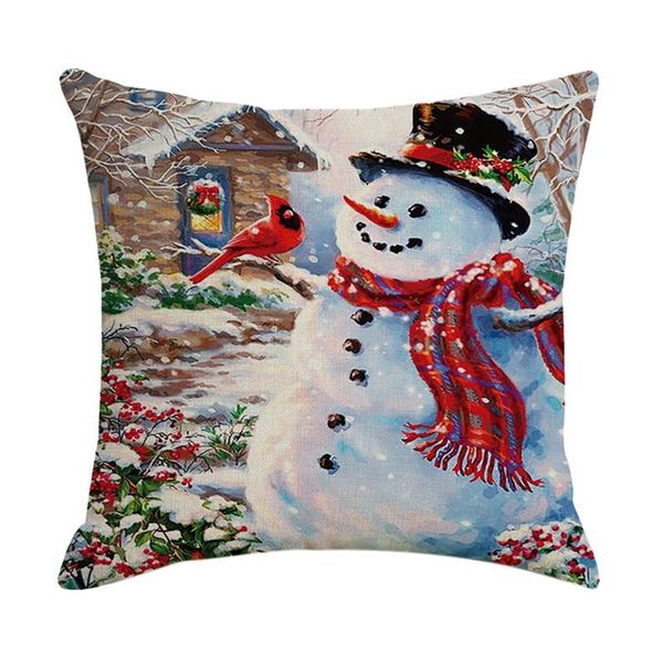 

pillow case christmas pillowcase santa square home decor linen cases covers for sofa seat car gift 45x45cm