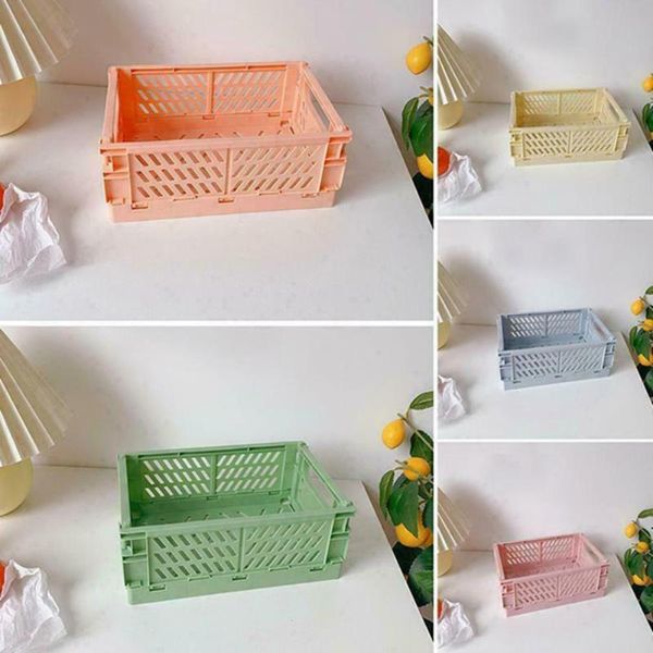 

storage baskets plastic crate folding collapsible box deskcosmetic basket sundries organizer bi toys utility fruit cont y5g8
