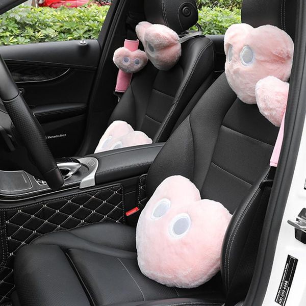 

seat cushions arrival cute headrest plush heart big eyes car waist pillow creative interior ornaments accessories