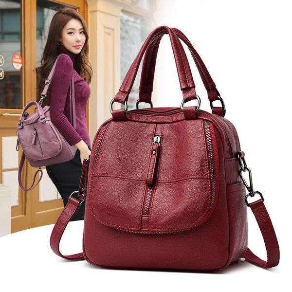 

backpack small backpack, women's multi-function, single-shoulder, soft-skin, single-shoulder soft-skin