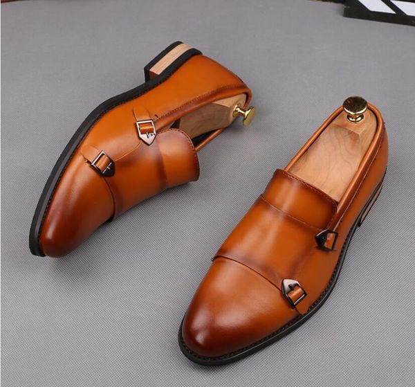

dress shoes italian luxury designer leather wedding party men suede fashion loafers heel size 38-44, Black