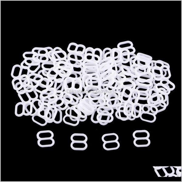 

sewing notions tools apparel drop delivery 2021 100pcs 6mm nylon adjustment 8 hook bra slider buckle bikini fasteners 8hltn, Black