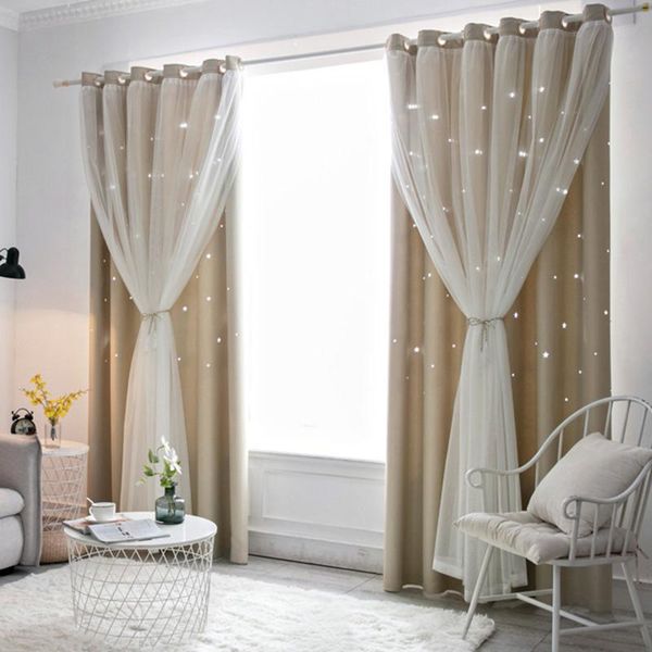 

curtain & drapes 1 pc window hollowed out stars shading drape purdah for home living room bedroom curtains