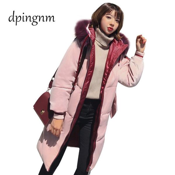 

women's trench coats womens parka casual outwear winter hooded coat jacket women fur jackets and, Tan;black