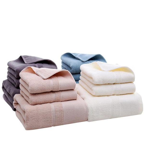 

towel 3pcs/set quick-drying cotton set bath face beach toallas for bathroom
