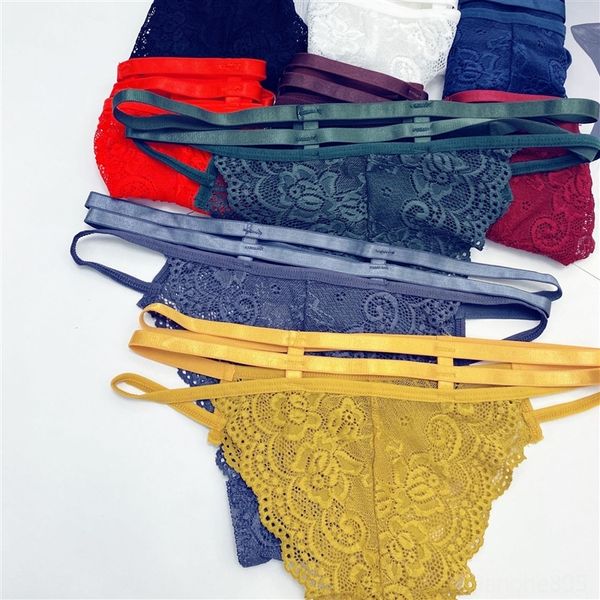 

uynm lace breathable 2021large net red cotton mid waist women's briefs women's lace underwear underwearbreath, Red;black