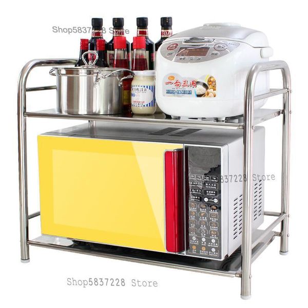 

kitchen storage & organization stainless steel rack double microwave oven 2 layer seasoning supplies