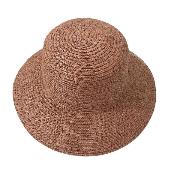 

wide brim hats wholesale multi color blank beach straw summer bucket hat, Blue;gray
