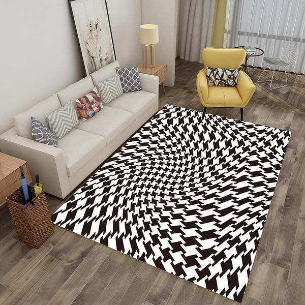 

cushion/decorative pillow nordic geometric abstract rug printed carpet home living room bedroom visual floor mat crystal velvet ja55