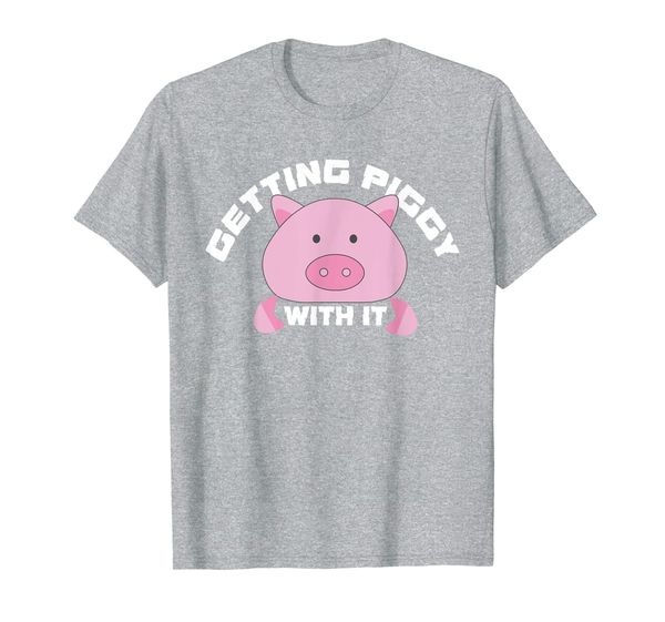 

getting piggy with it t-shirt, White;black