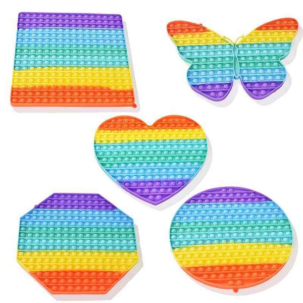 

new large rat killing pioneer 30cm rainbow educational silicone pressing board decompression toy