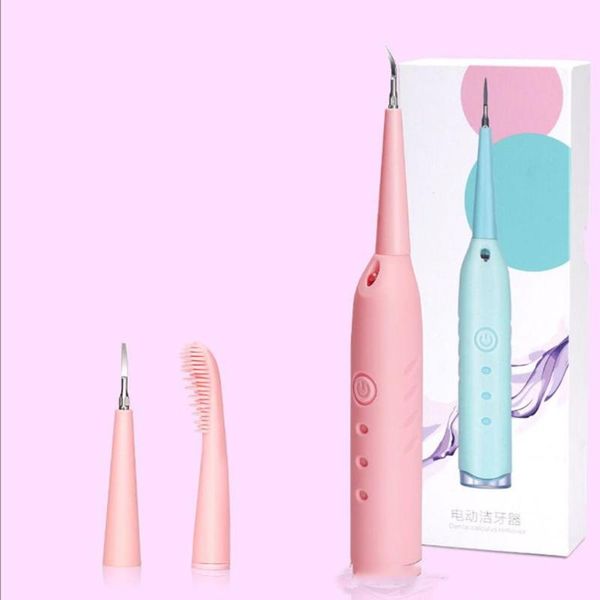 

smart electric toothbrush 3 heads/set tooth cleaner dental plague remover scraper teeth stain polishing usb plaque weighting