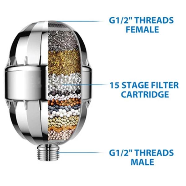 

multi-layer water filter bathroom shower purifier tap percolator home faucet rust bacteria removal tools bath head accessories sets