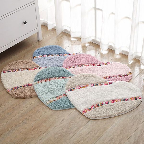 

design heart shape bathroom carpet for bedroom toilt quality mat rug soft water absorption bath mats