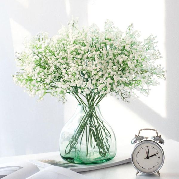 

decorative flowers & wreaths 1pc 90heads artificial baby's breath gypsophila fake plant for wedding bridal bouquets diy party home deco