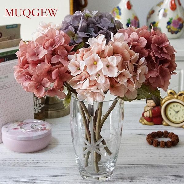 

decorative flowers & wreaths artificial flower bouquet silk hydrangea ball fake diy home widding decoration valentines day gifts bonsai plan