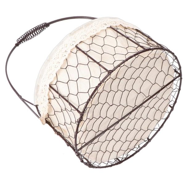 

portable iron flower basket ceremony wedding party lace storage baskets