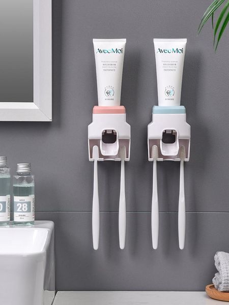 

wall mounted automatic toothpaste dispenser bathroom accessories waterproof lazy squeezer toothbrush holder holders