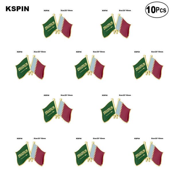 

saudi arabia & qatar friendship flag lapel pin flag badge brooch pins badges 10pcs a lot, Gray