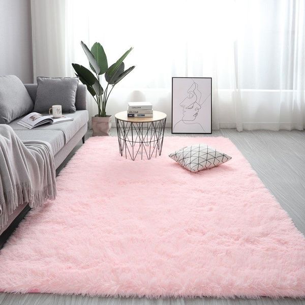 

thickened silk wool carpet beoom lovely girl room covered with net red ins wind bedside living tea table floor mat