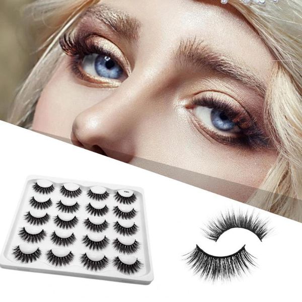 

false eyelashes 50% 10 pairs eyelash long-lasting natural effect slender handmade mink hair eye lash for lady