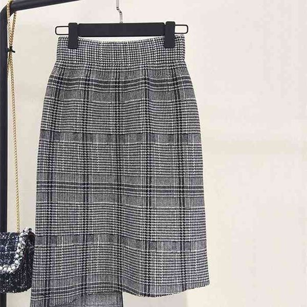 

rabbit cashmere irregular knit skirt, Black;gray