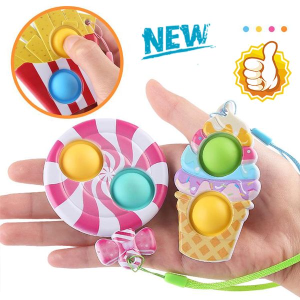 Fidget Toys Gourmet Finger Pop Bubble Musik Anhänger Kinderspielzeug Stressabbau Lollipop Bubbles CC006