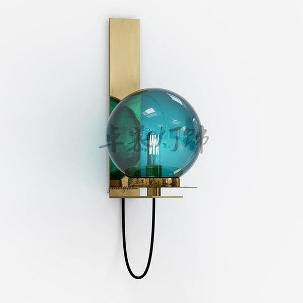 

wall lamp nordic glass gold metal lamps sconce living room bedside bedroom lights