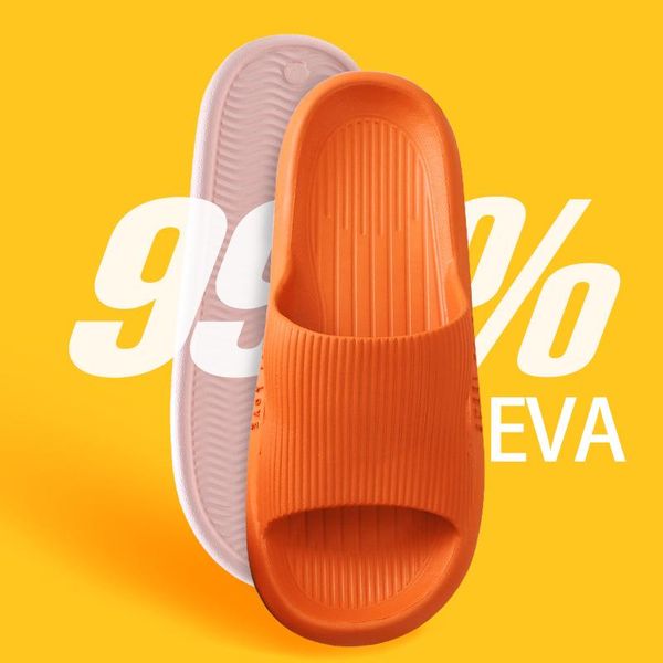 

slippers fznyl women thick platform summer beach eva soft sole slide sandals leisure men ladies indoor bathroom anti-slip shoes, Black