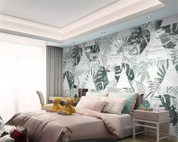 

wallpapers seamless wallpaper tropical plant banana leaf tv background wall painting