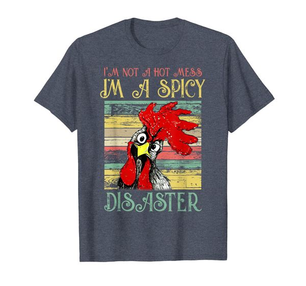 

i'm not a mess i'm a spicy disaster tshirt chicken shirt, White;black