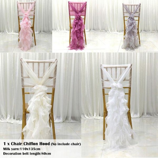 

chair covers chiffon hoods with ruffles cover milk yarn el wedding banquet decor