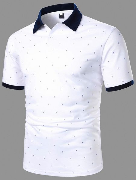 

men contrast collar polo shirt e4au#, White;black