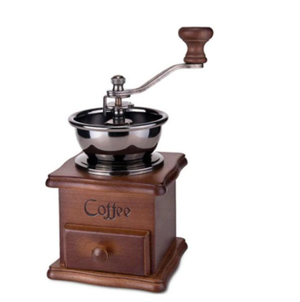 

manual coffee grinders 1pc grinder wooden stainless steel retro spice burr with ceramic