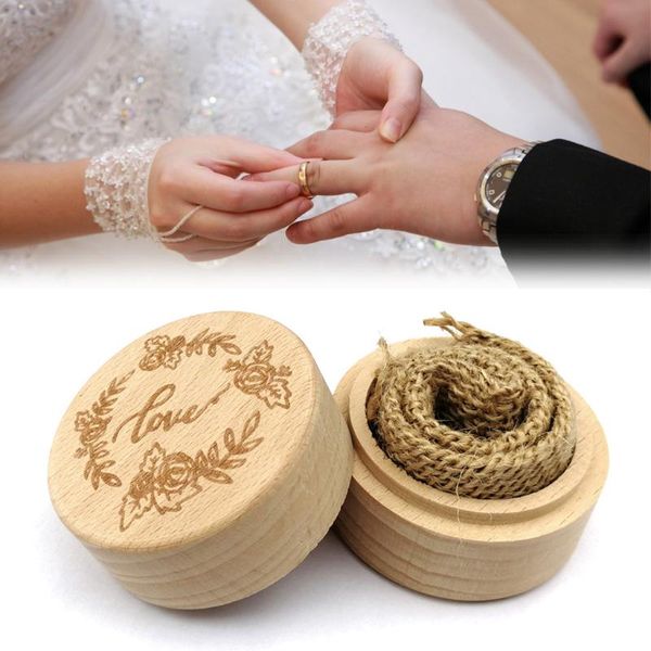 

gift wrap ring box wedding rustic beech wooden storage rings organizer valentine's day party accessory f