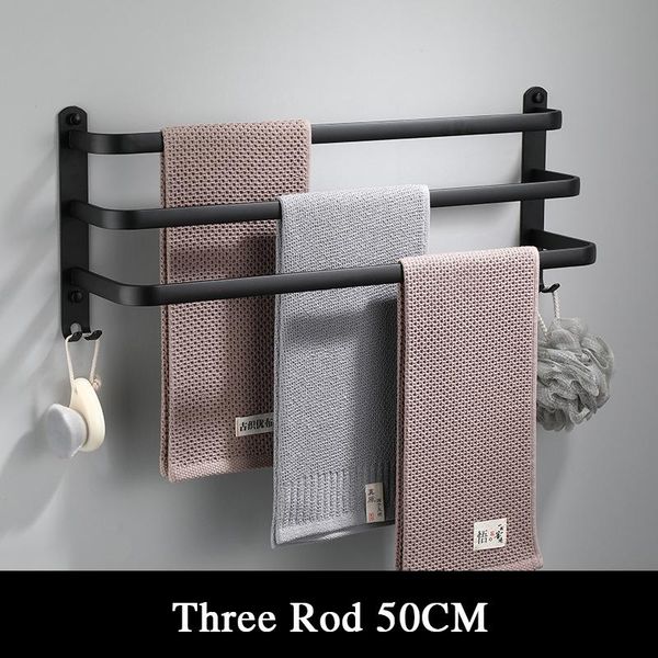 

towel hanger matte black rack wall mounted holder bathroom space aluminum single layer multilayer accessories racks