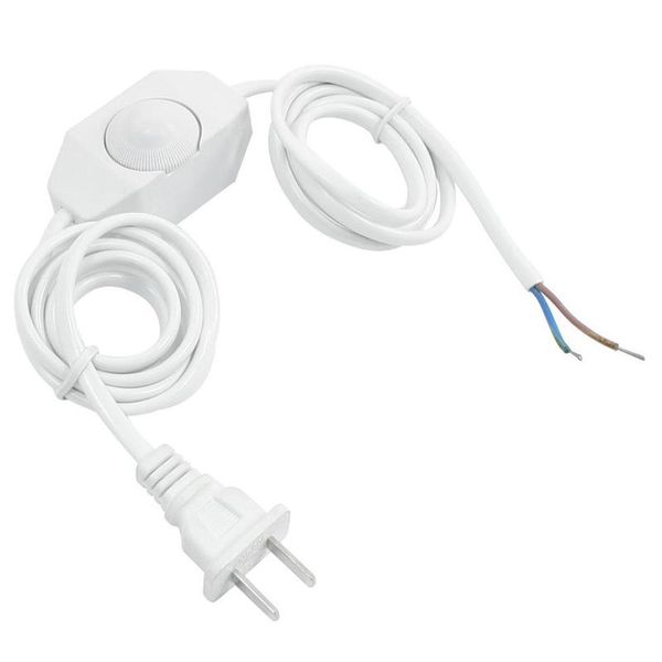 

smart home control white lamp power cord w dimmer switch ac 250v/110v us plug