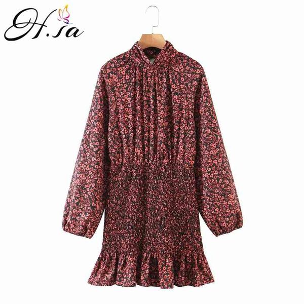 

women dress floral print plus size retro high waist elastic long sleeve casual mermaid robe vestidos 210430, Black;gray