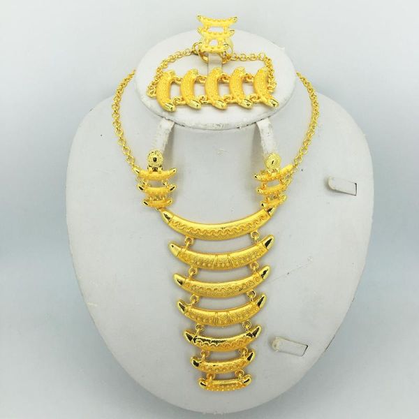 

earrings & necklace fashion wedding dubai africa nigeria gold earring romantic female bride jewelry festival gift travel set, Silver