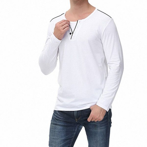 

men's t shirt solid color crew neck casual daily long sleeve lightweight fashion big and tall blue white black l9xv#