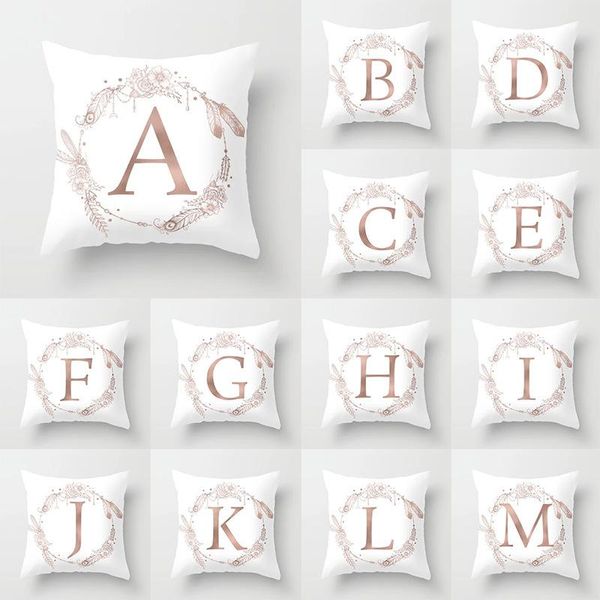 Kissen/Dekokissen, Alphabet-Kissenbezug, Girlande, Polyester, Blumendruck, 45,7 cm, Sofa, Couch, Stuhl, Dekokissen