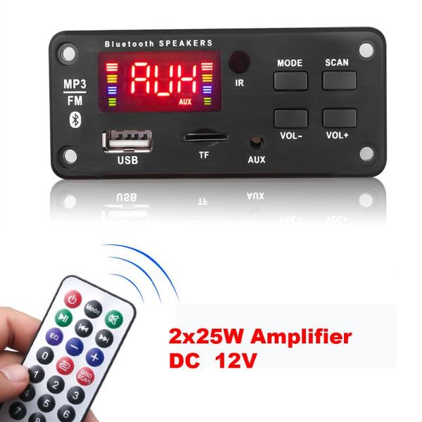 

& mp4 players 12v*50w mp3 decoder board color screen bluetooth v5.0 car player usb recording module fm aux radio for speaker