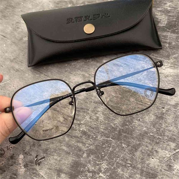 

80% off store online crosin pure titanium series ultra light myopia frame 533 square face for men and women, White;black