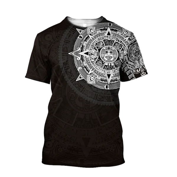 Herren-T-Shirts, Azteken-Mexiko-Tattoo, 3D-Allover-Druck, für Männer/Frauen, Design, Gothic-Streetwear-T-Shirt, Übergröße, 5XL, 6XL, 90er-Jahre-Jungenkleidung